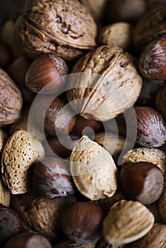Close up of variety of nuts