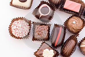Close up of various colorful chocolat bonbons 2
