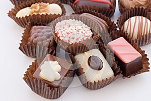 Close up of various colorful chocolat bonbons 3 photo