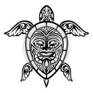 Close up Vector Turtle Polynesian Tattoo photo