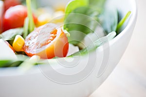 Close up of vegetable salad bowl
