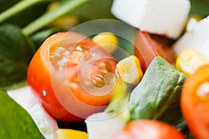 Close up of vegetable salad bowl