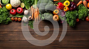 close-up of vegetables, lots of vegetables on the table, vegetables in a restaurant, fresh vegetables on wooden table