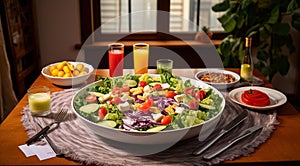 close-up of vegetables, lots of vegetables on the table, vegetables in a restaurant, fresh vegetables on wooden table