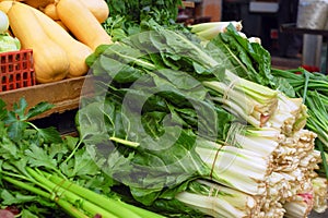 Close up of vegetables on market stand