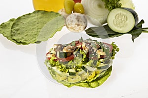 Vegetables on white background