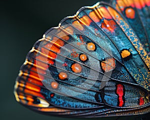 Close-up of a vibrant butterfly wing