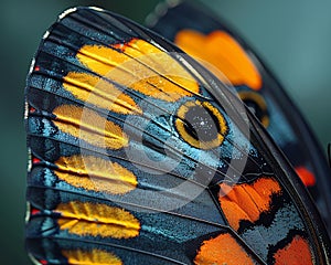 Close-up of a vibrant butterfly wing