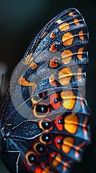 Close-up of a vibrant butterfly wing