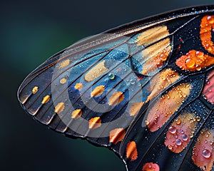 Close-up of a vibrant butterfly wing