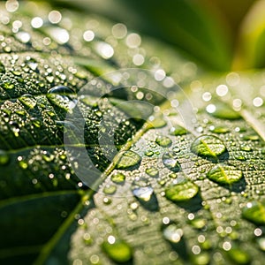 Close-up of a vibrant green leaf