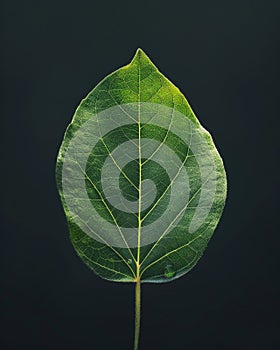 close-up of a vibrant green leaf photo