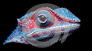 Close-up of a vibrant lizard