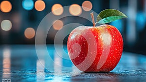 Close-up of a vibrant red with a leaf