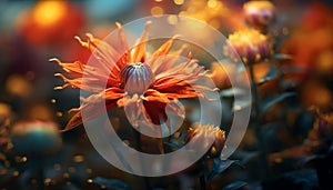 Close up of a vibrant yellow daisy, beauty in nature generated by AI