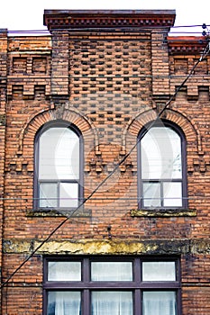 Close-up of Victorian style building