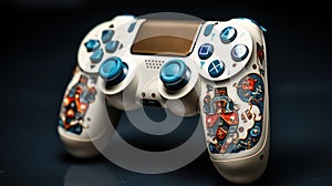 A close up of a video game controller. AI.