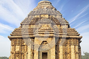 Close up view of 13th CE Sun temple, Konark, Odisha