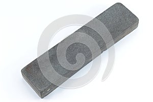 Close up view of an abrasive whetstone