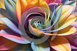 Close-Up View of an Abstract Flower - Vibrant Petals Unfurling in a Chaotic Yet Harmonious Fashion