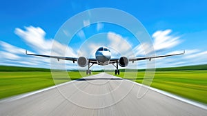 Close-Up View of Airplane Engine Propeller.
