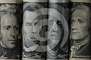 close up view of american presidents