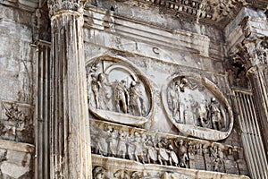 Close up view of arch of Constantine photo