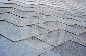 Close up view on Asphalt Bitumen tile roof