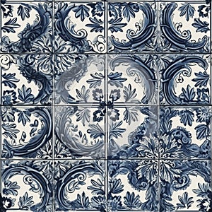 Azulejos pattern, created with generative AI