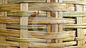 Close up view bamboo basket texture. copy space