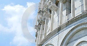 Close-up view of the Baptistry of St. John of the Cathedral in Pisa city, Italy