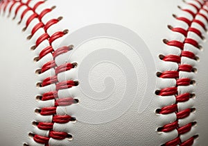 Close-up view of a baseball featuring