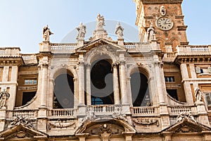Close up view of the Basilica di Santa Maria Maggiore, Rome