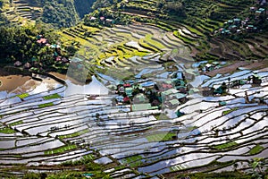 Close up view on the Batad village, Philippines