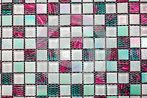 Close-up view of beautiful colorful decorative mosaic tiles background. glass ceramic texture. Texture ceramic colored mosaic