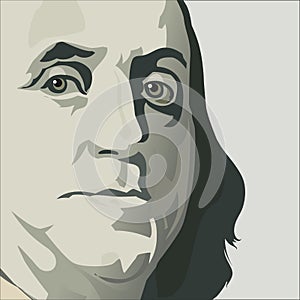 Close up view of Ben Franklin