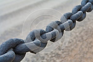 Close up view on a black Iron chain