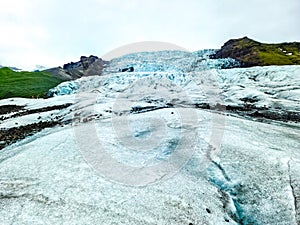 Close-up view of the blue ice on the jokulsarlon glacier in Iceland