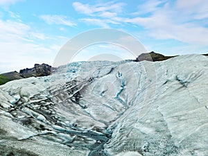 Close-up view of the blue ice on the jokulsarlon glacier in Iceland