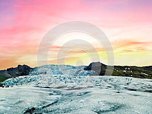 Close-up view of the blue ice on the jokulsarlon glacier in Iceland