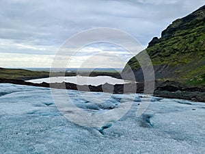 Close-up view of the blue ice on the jokulsarlon glacier in Iceland