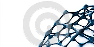 Close-up view of the blue net-like structure.