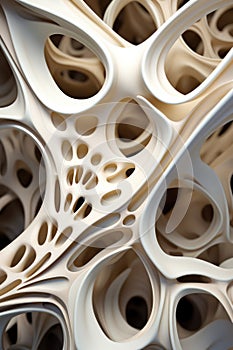 A close up view of a bone structure. Generative AI image.