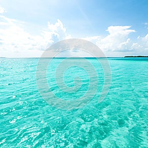 Bright teal water texture background photo