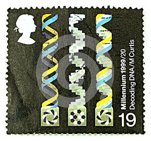 Close up image of a British stamp