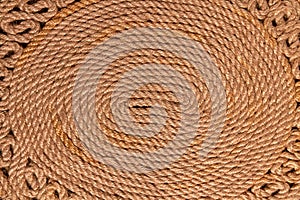 Close up view of brown rope pattern