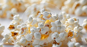 Close Up View of Buttery Yellow Popcorn Texture