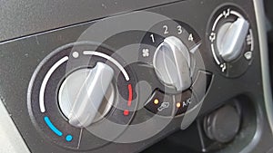 View of car air conditioning panel