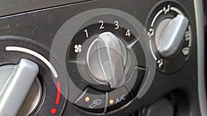 View of car air conditioning panel