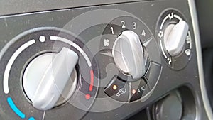 View of car air conditioning panel